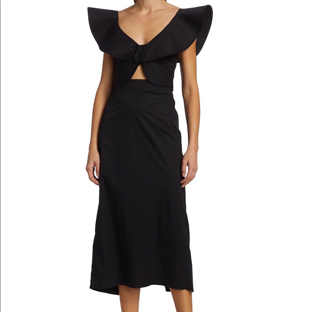 Johanna Ortiz Magic of Silence Cotton Poplin Midi Dress Size 4